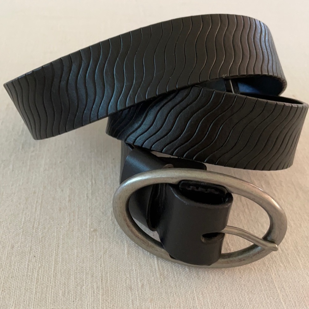 Coldwater Creek Black Leather Belt Size S